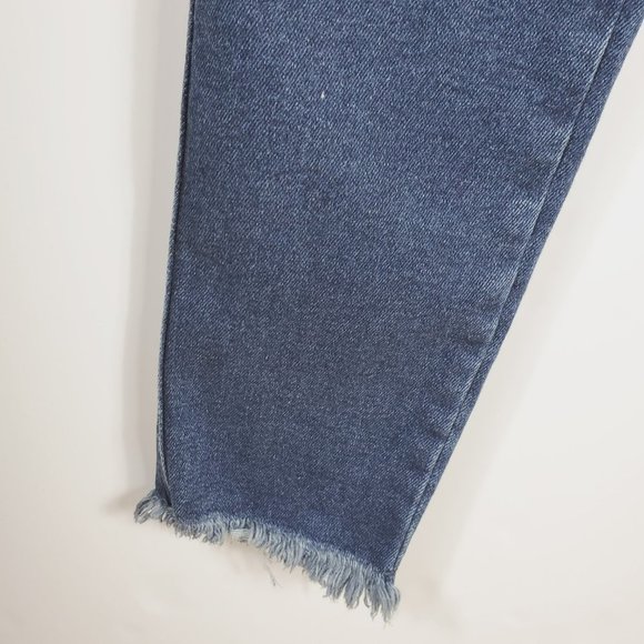 Free People High Rise Jeggings In Deep Indigo Blue With A Frayed Hem Sz 29 NWT - Picture 8 of 11